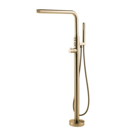 Manisa Champagne Gold Floor Standing Bath Shower Mixer