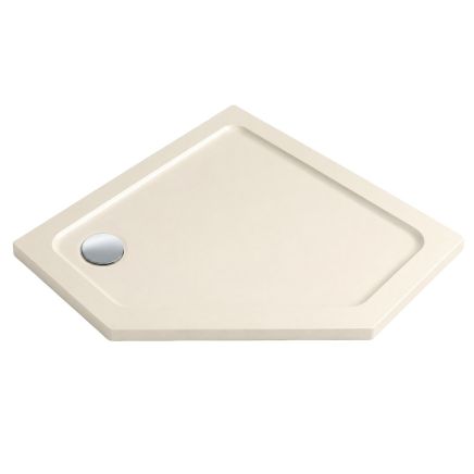 Sand Slate Effect Low Profile Non Slip Pentagon Shower Tray 900x900mm