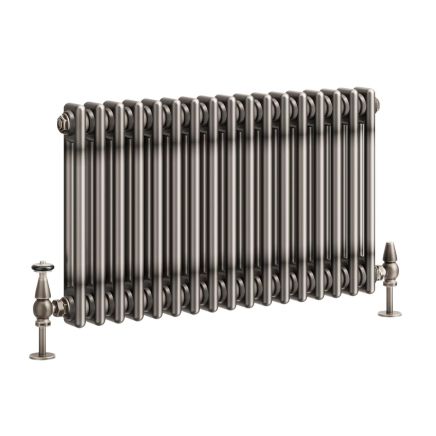 Clement Raw Metal Double Horizontal Column Radiator - 400x785mm
