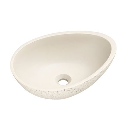 Brava Cream Travertine Texture Concrete Egg Countertop Basin