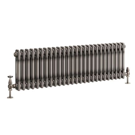 Clement Raw Metal Double Horizontal Column Radiator - 300x1190mm