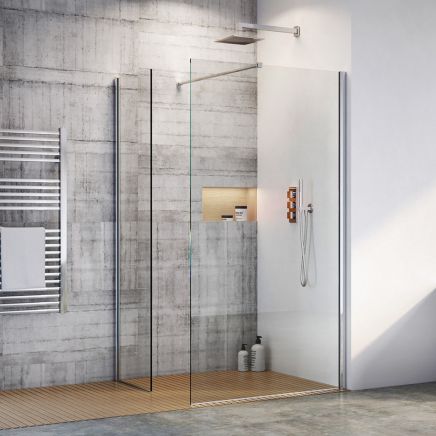 Oxford Chrome Walk-In Wetroom Shower Screen 980mm