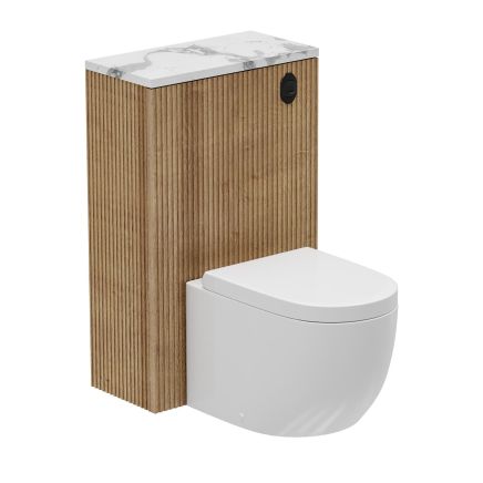 Revel Ribbed Natural Oak WC Unit