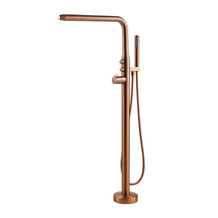 Manisa Brushed Bronze Floor Standing Bath Shower Mixer
