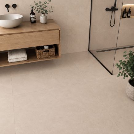 Zenia Taupe Concrete Porcelain Tile 900x900mm