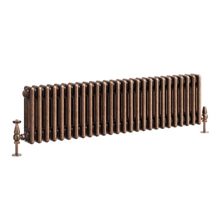 Clement Antique Copper Triple Horizontal Column Radiator - 300x1190mm
