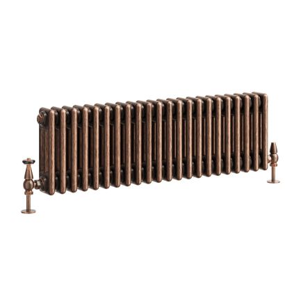 Clement Antique Copper Triple Horizontal Column Radiator - 300x1010mm