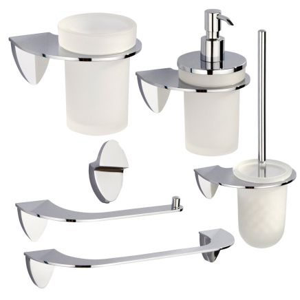 Charvil Chrome 6-Piece Bathroom Accessory Set with Soap Dispenser