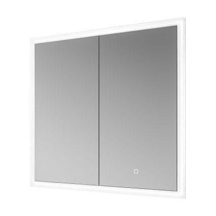 Accent Illuminated LED Heated Mirrored Bathroom Wall Cabinet 800x700mm