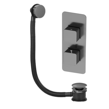 Liva Gunmetal Concealed Valve & Overflow Bath Filler