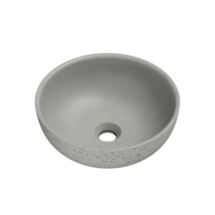 Brava Light Grey Travertine Texture Concrete Round Countertop Basin