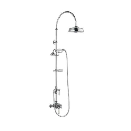Dual Exposed Shower Valve With Grand Rigid Riser & Soap Basket