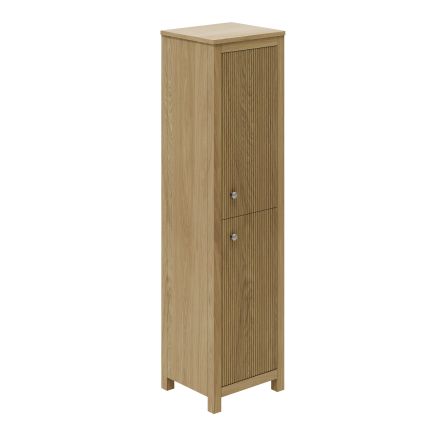 Addison Ribbed Natural Oak Tall Storage Unit