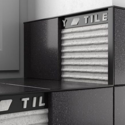Tileasy Square Plastic 10mm Black Tile Trim