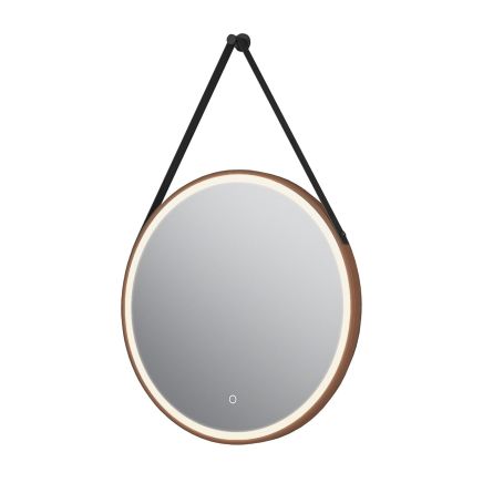Talon Brushed Bronze Round LED Heated Hanging Mirror 800x1000mm
