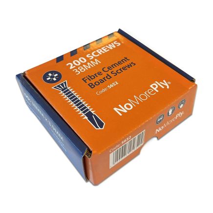 NoMorePly 38mm Screws for 12mm Cement Board - Pack of 200