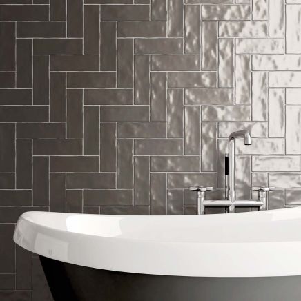 Borneo Graphite Gloss Porcelain Tile 65x200mm