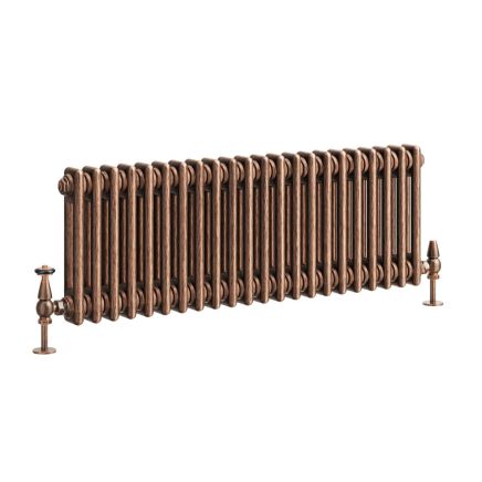 Clement Antique Copper Double Horizontal Column Radiator - 300x1010mm