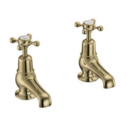 Burlington Claremon Regent Gold Basin Pillar Taps 3"