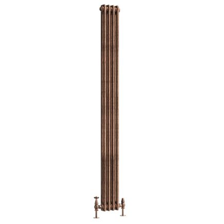 Clement Antique Copper Double Vertical Column Radiator - 1800x200mm