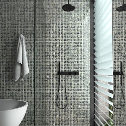 Basque Vulcan Blue Polished Glass Mosaic 315x315mm
