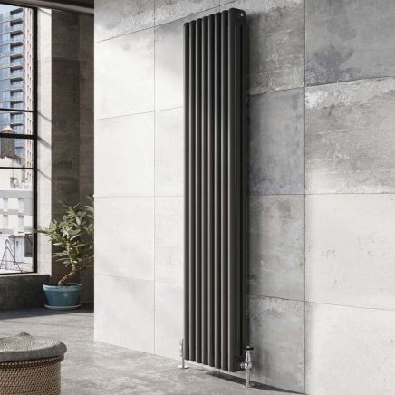 Upton Grey Triple Vertical Column Radiator 1800x380mm