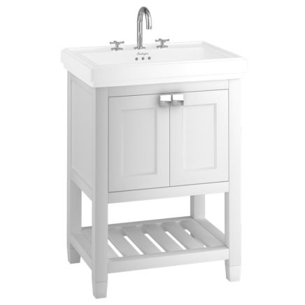 Burlington Riviera Matt White Floor Standing Vanity Unit with Basin 650mm
