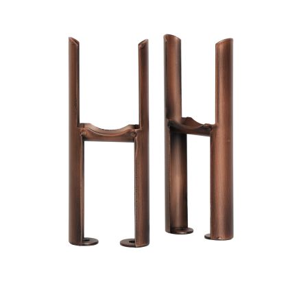 Clement Antique Copper Pair of Double Column Radiator Feet