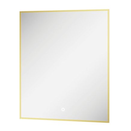 Rione Gold Rectangular Backlit LED Heated Mirror 450x725mm