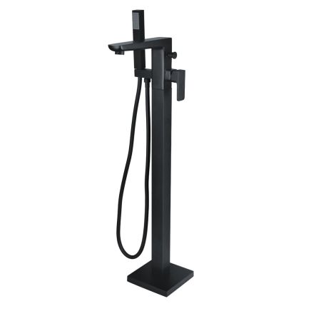 Zena Matt Black Floor Standing Bath Shower Mixer Tap