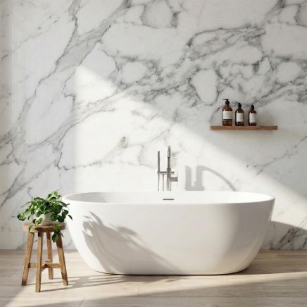 Bushboard Nuance Turin Marble Postformed Waterproof Shower Wall Panel 1200mm