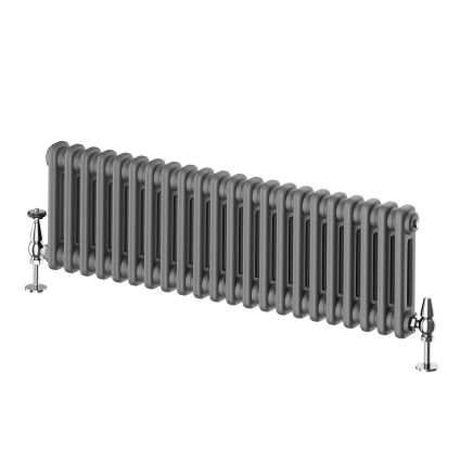Upton Grey Double Horizontal Column Radiator - 300x1010mm