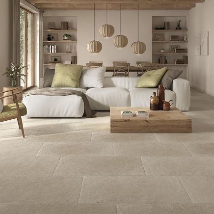 Toro Sand Beige Matt Porcelain Stone Effect Tile - 600x900mm