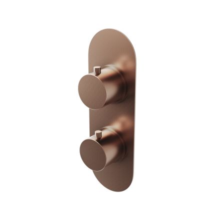 Elora Brushed Bronze Round Dual Control Concealed Thermostatic Shower Valve With Single Outlet