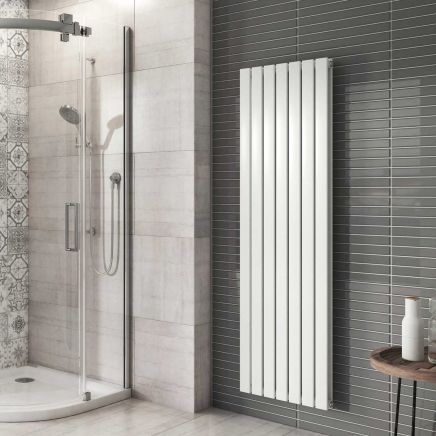 Perth White Double Vertical Flat Panel Radiator 1600x475mm