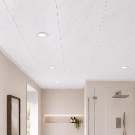 Atlantis Light Grey Marble Waterproof PVC Wall & Ceiling Panel 2700x250mm (Pack of 4)