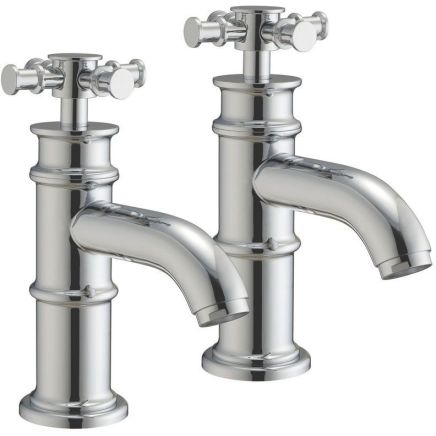 Butler Chrome Pair of Bath Pillar Taps