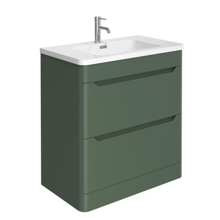 Ellis Floor Standing 800mm Vanity Unit in Forest Green with Basin