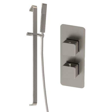 Liva Brushed Nickel Concealed Shower Valve & Slide Rail