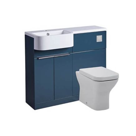 Tavistock Match Oxford Blue Left Hand Combination Vanity Basin & WC Unit 1200mm