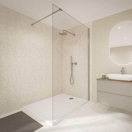 Vero Shoreline Stone Waterproof Postform & Tongue Edge Shower Wall Finishing Panel 2420x160mm