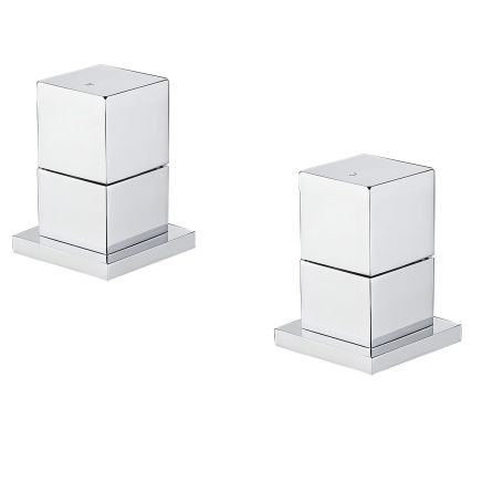 Nyland Chrome Square Bath Deck Mounted Side Valves