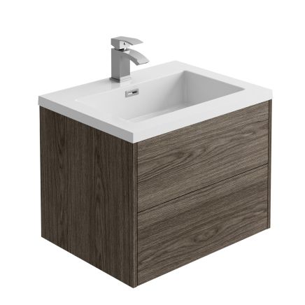 Bolero Grey Linear 600mm Wall Hung Vanity Unit