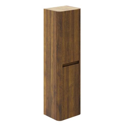 Wish Ribbed Wall Hung Tall Storage Unit in Walnut