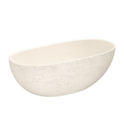 Brava Cream Travertine Texture Freestanding Concrete Bath 1650x800mm