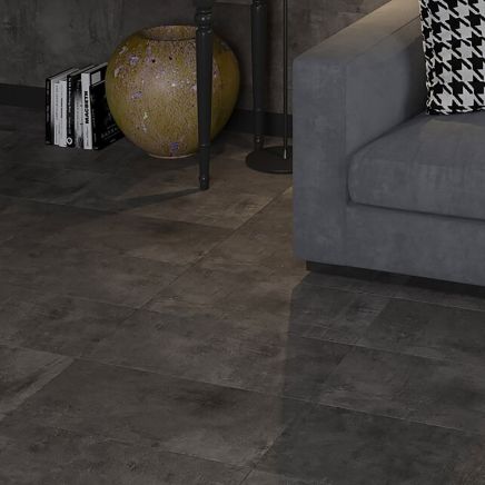 Aria Black Rectified Porcelain Tile 600x1200mm
