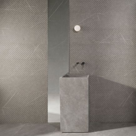 Arcadia Light Grey Textured Decor Matt Ceramic Tile 300x900mm