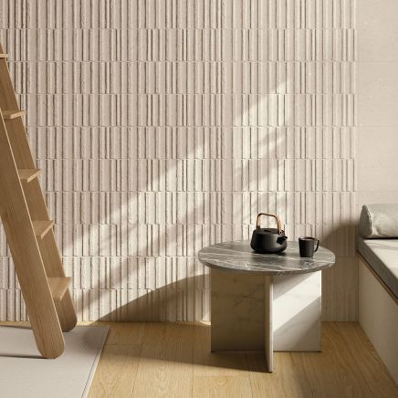 Matterhorn Bone Wavy Matt Ceramic Tile 1000x333mm