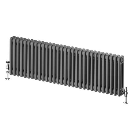 Upton Grey Triple Horizontal Column Radiator - 400x1370mm