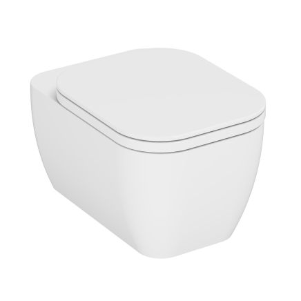 Micheli Gloss White Rimless Wall Hung Toilet with Soft Close Seat